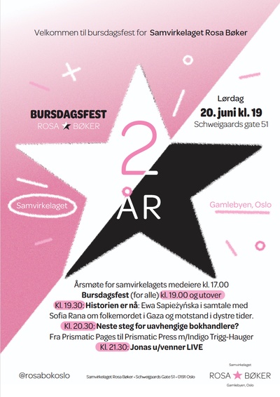 Rosa Bøker 2 år!