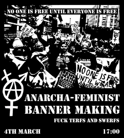 Anarcho-feminist banner workshop