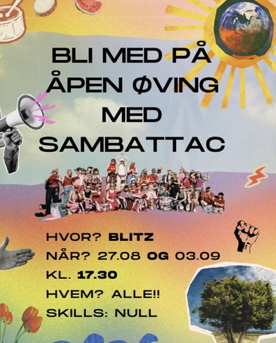 Blitz cafe and open rehearsal for SambAttac