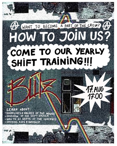 YEARLY SHIFT INTRO AT BLITZ - Want to become a part of the crew and community?